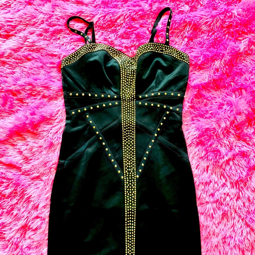 Black Studded Bodycon Dress (NWT)